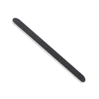 A single black and white nail file laying diagonally. 